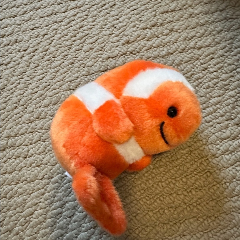 Orange and White Plush Clownfish Toy